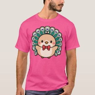 Camiseta Peacock Kawaii Arco Tie Zoo Day Trip Boys Garotas