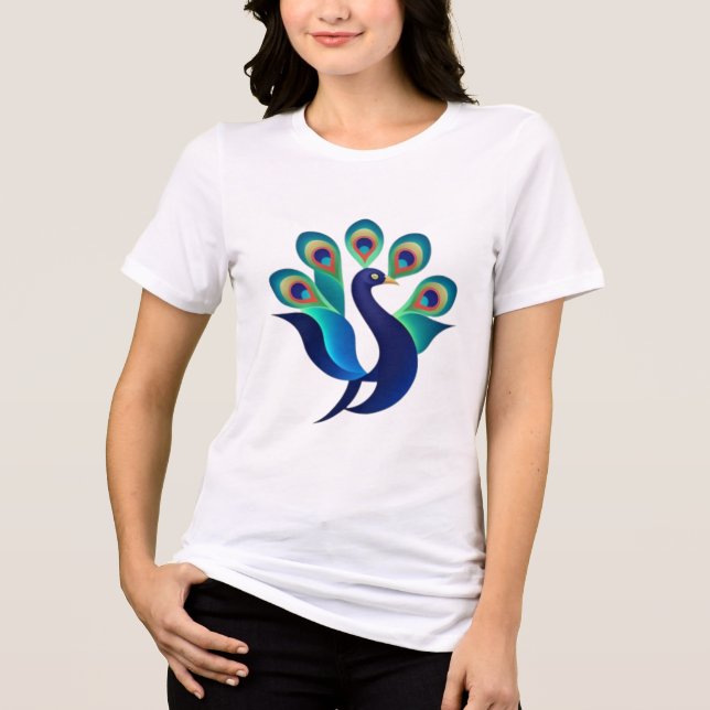 Camiseta Peacock majestoso - Cores do Elegance Tee (Frente)