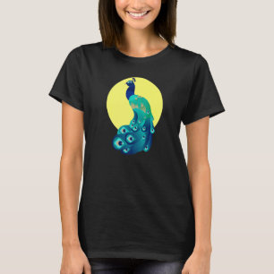 Camiseta Peacock Sentado Em Aves De Árvore Gráfico Animal