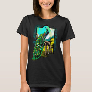 Camiseta Peacock Vintage - Pavão Azul-Pavão-Penteado