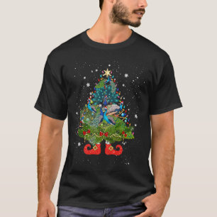 Camiseta Peacocks Árvores de Natal Luzes de Natal Bonitas C