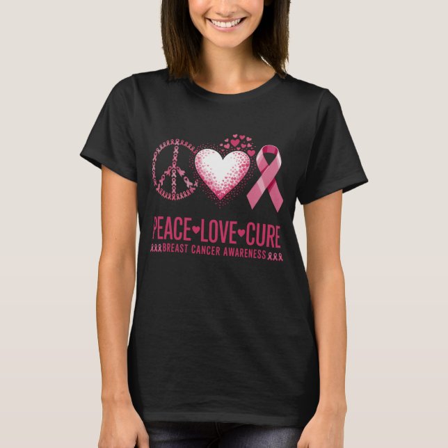 Camiseta PEALOVE CURE Breast Cancer Consciência (Frente)