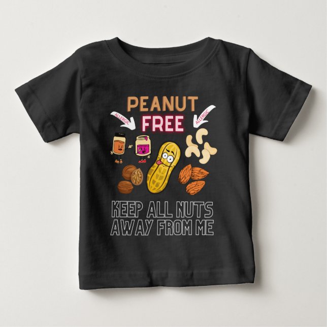 Camiseta PEANUT FREE - Manter Todos Os Loucos Longe De Mim  (Frente)