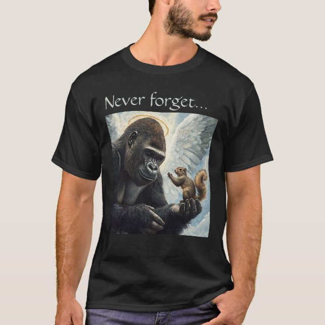 Camiseta Peanut the Squirrel and Harambe Never Forget  (Frente)