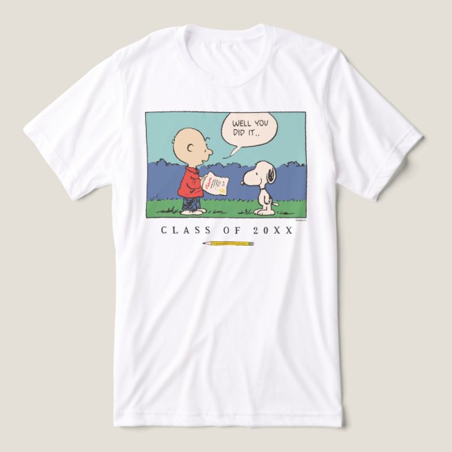 Camiseta Peanuts Charlie Brown Snoopy Well You Did It Grad (Design frontal)