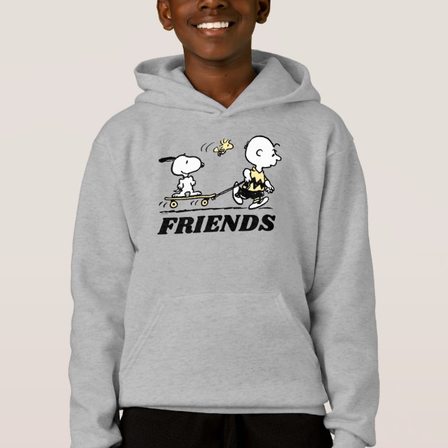 Camiseta PEANUTS | Embarque de Skate para Amigos (Frente)