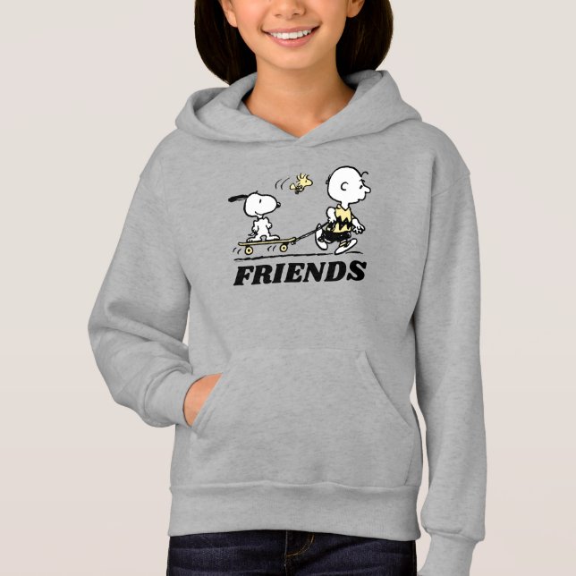 Camiseta PEANUTS | Embarque de Skate para Amigos (Frente)