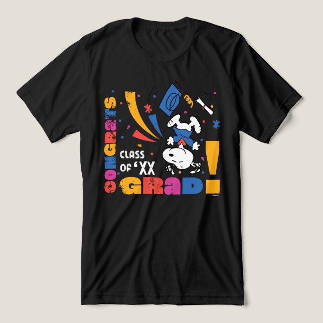 Camiseta Peanuts Snoopy Congrats Grad Graduation Confetti (Design frontal)