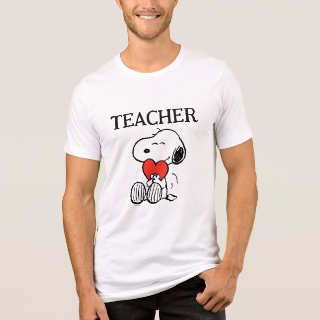 Camiseta Peanuts | Snoopy Heart Hug Teacher (Frente)