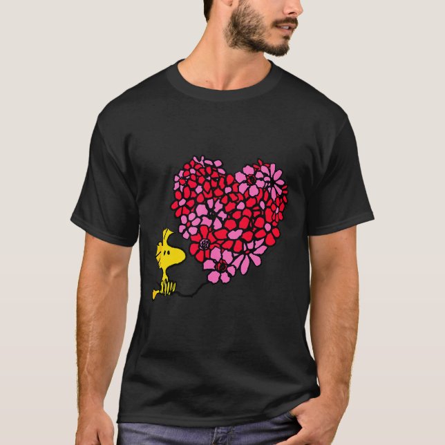 Camiseta Peanuts - Valentines - Floral Heart  (Frente)
