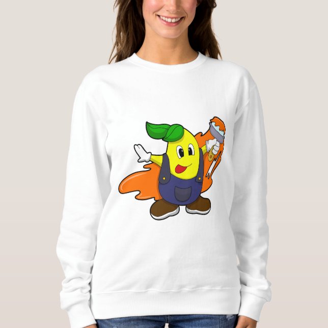 Camiseta Pear como Pincel com Pincel de Tinta (Frente)