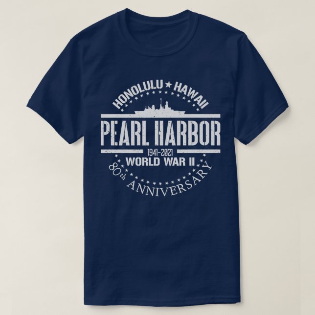 Camiseta Pearl Harbor 80th Anniversary 1941 World War 2 Vet (Frente do Design)
