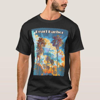 Camiseta Pearl Harbor Hawaii Palm Trees Beach