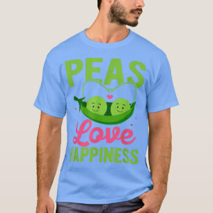Camiseta Peas adoram felicidade Veggie Engraçado Veganismo