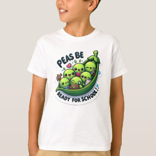 Camiseta Peas bonitas estão prontas para a escola