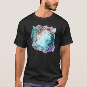 Camiseta Peça de Arte de abstrato Watercolor em Quadro Circ