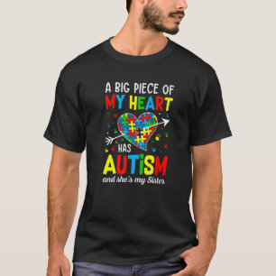 Camiseta Peça de Garota Autista Meu Coração Tem Autismo Ela