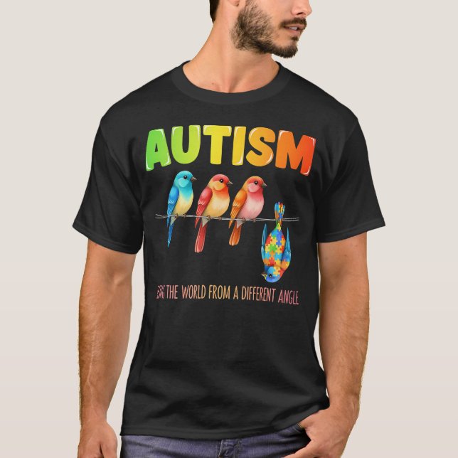 Camiseta Peça de Puzzle de Ângulo Diferente Neurodiversidad (Frente)