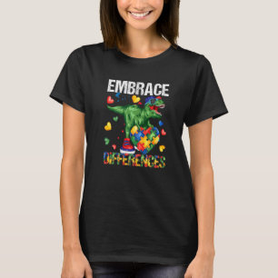 Camiseta Peça de Puzzle de Dinossauro Conscientização do Au