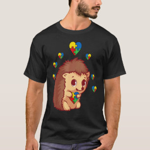 Camiseta Peça de Puzzle do Coração de Ouriço Conscientizaçã