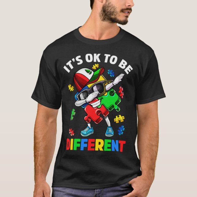 Camiseta Peça de Puzzle Está Bem Ser Diferente Conscientiza (Frente)