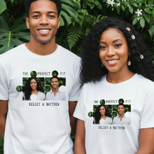Camiseta Peça de Puzzle Foto Casal Recém-Casado Ajuste Perf