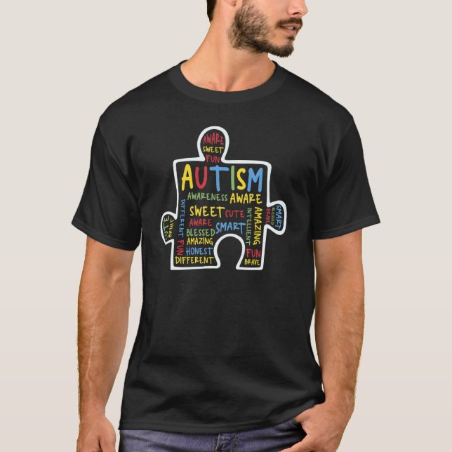 Camiseta Peça de Quebra-cabeça Conscientização do Autismo P (Frente)