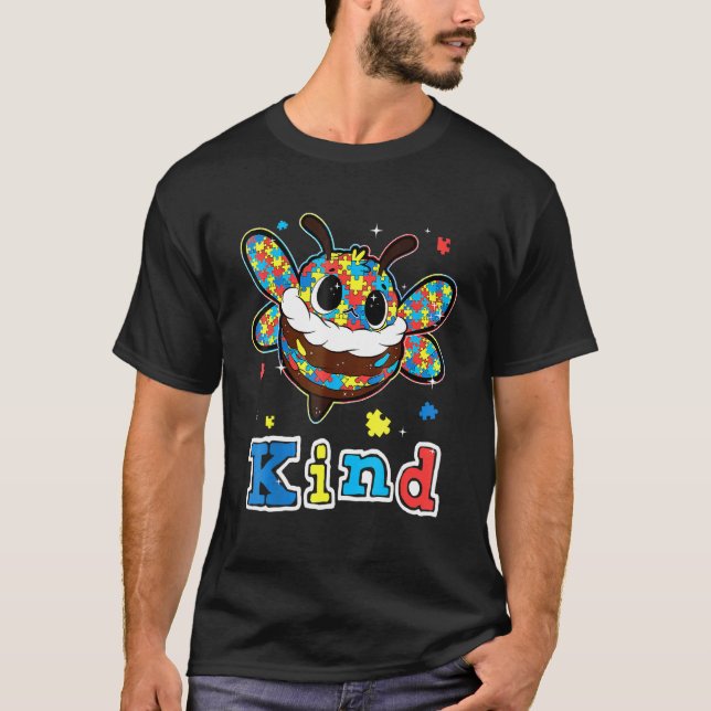 Camiseta Peça de Quebra-Cabeça de Abelha Amigável Conscient (Frente)