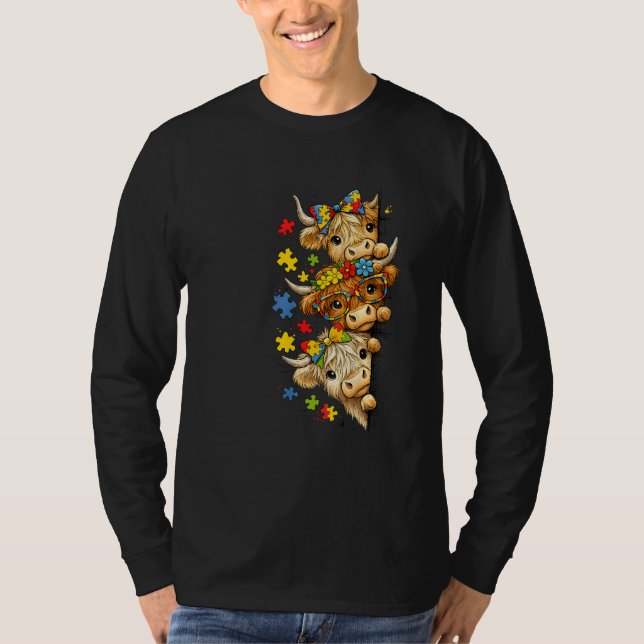 Camiseta Peça de Quebra-Cabeça de Conscientização sobre Aut (Frente)
