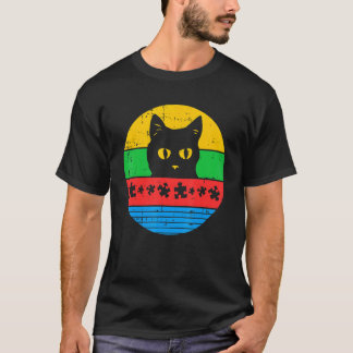 Camiseta Peça de Quebra-Cabeça de Gato Conscientização do A