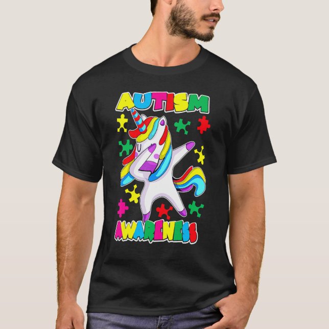 Camiseta Peça de quebra-cabeça de unicórnio engraçado de co (Frente)