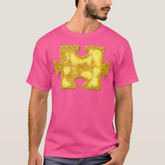 Camiseta Peça de Quebra-Cabeça Símbolo Dourado Vintage