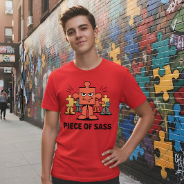 Camiseta Peça de Sassy – Design de Personagem de Quebra-Cab
