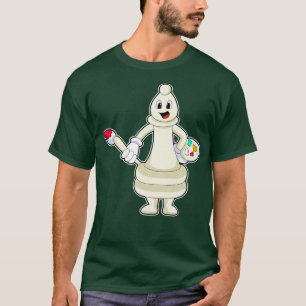 Camiseta Peça de xadrez Bishop como Pintor com Cor do Pince