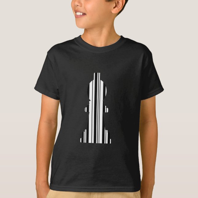 Camiseta PEÇA DE XADREZ BISPO CÓDIGO DE BARRAS Código de Ba (Frente)