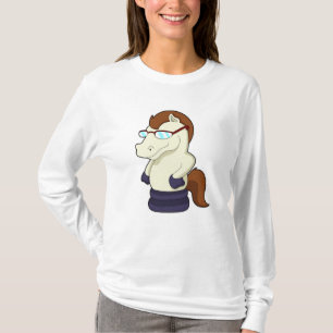 Camiseta Peça de xadrez Cavalo como Cavalo com Óculos Solar