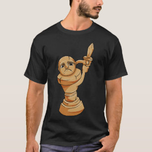 Camiseta Peça de xadrez de pawn no xadrez com espada