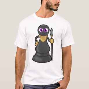 Camiseta Peça de xadrez em xadrez com lança