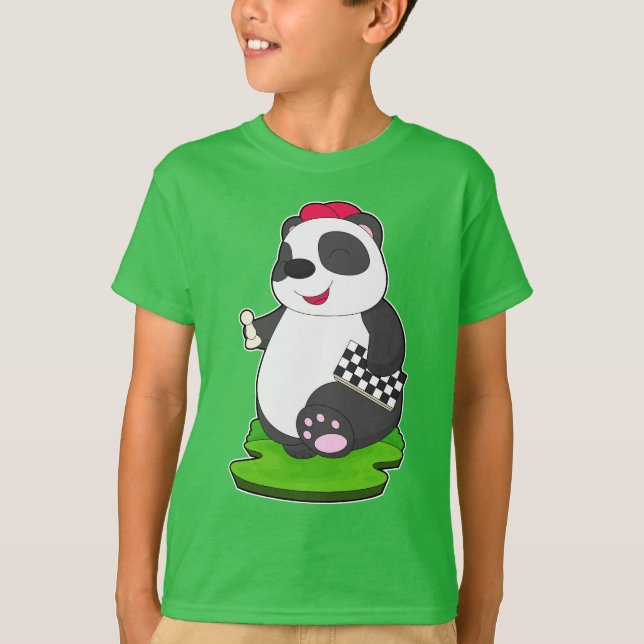 Camiseta Peça de xadrez Panda Tabuleiro de xadrez (Frente)