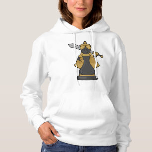 Camiseta Peça de xadrez Rainha no xadrez com espada