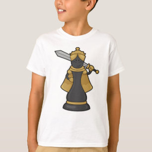Camiseta Peça de xadrez Rainha no xadrez com espada