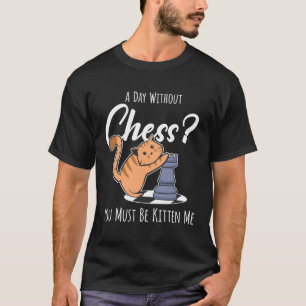 Camiseta Peça de Xadrez Tabuleiro de Xadrez I Gato Gata Fil