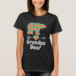 Camiseta Peça do Puzzle do Avô Urso Família Conscientização