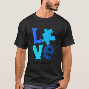 Camiseta Peça do Quebra-Cabeça do Amor Tia Autismo Conscien