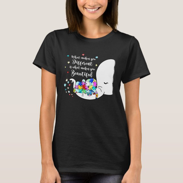 Camiseta Peça Quebra-cabeça de Consciência de Autismo Difer (Frente)