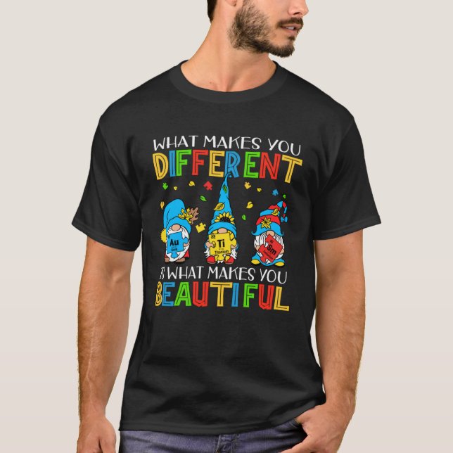 Camiseta Peça Quebra-cabeça de Consciência de Autismo Difer (Frente)