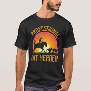 Camiseta Pecado de Gato Profissional Em Pôr De Sol Retroati