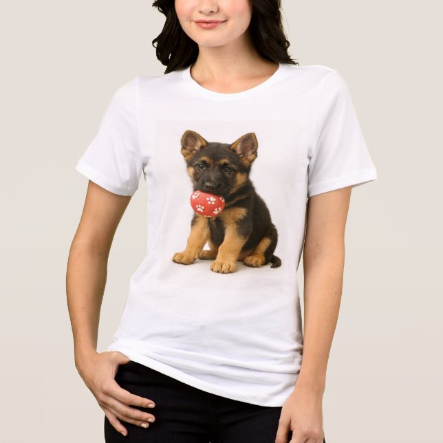 Camiseta Peças Da Minha Bola - German shepherd Pup (Frente)