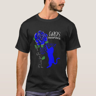Camiseta Peças De Gato De Rosa Azul Para A Consciência RARD