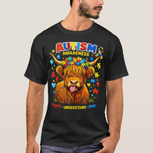 Camiseta Peças de Puzzle Engraçadas de Vaca das Terras Alta